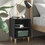vidaXL Nočný stolík nohy z masívneho dreva sivý 40x30x50 cm - cena, srovnání