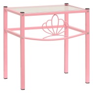 vidaXL Nočný stolík ružový a priehľadný 42,5x33x44,5 cm kov a sklo - cena, srovnání