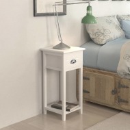 vidaXL Nočný stolík s 1 zásuvkou, biely - cena, srovnání