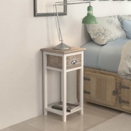 vidaXL Nočný stolík s 1 zásuvkou, hnedý a biely - cena, srovnání