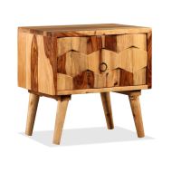 vidaXL Nočný stolík s 1 zásuvkou, masívne sheeshamové drevo - cena, srovnání