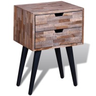 vidaXL Nočný stolík s 2 zásuvkami, recyklované tíkové drevo - cena, srovnání