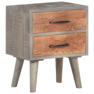 vidaXL Nočný stolík sivý 40x30x50 cm masívne surové mangovníkové drevo - cena, srovnání