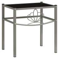 vidaXL Nočný stolík sivý a čierny 42,5x33x44,5 cm kov a sklo - cena, srovnání
