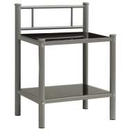 vidaXL Nočný stolík sivý a čierny 45x34,5x60,5 cm kov a sklo - cena, srovnání