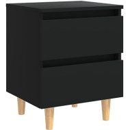 vidaXL Nočný stolík s nohami z borovicového dreva čierny 40x35x50 cm - cena, srovnání