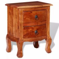 vidaXL Nočný stolík so zásuvkami, masívne akáciové drevo - cena, srovnání