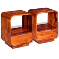 vidaXL Nočný stolík so zásuvkou 2 ks z dreveného masívu sheesham 40x30x50 cm - cena, srovnání