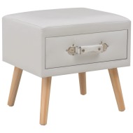 vidaXL Nočný stolík z umelej kože biely 40x35x40 cm - cena, srovnání