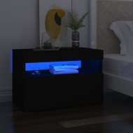 vidaXL Nočný stolík a LED svetlá 2 ks čierne 60x35x40 cm drevotrieska - cena, srovnání