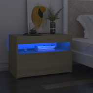 vidaXL Nočný stolík a LED svetlá dub sonoma 60x35x40 cm drevotrieska - cena, srovnání