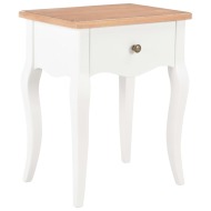 vidaXL Nočný stolík bielo-hnedý 40x30x50 cm masívne borovicové drevo - cena, srovnání