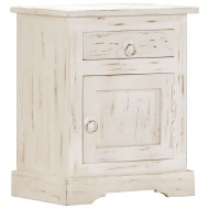 vidaXL Nočný stolík biely 40x30x50 cm masívne mangovníkové drevo - cena, srovnání