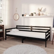 vidaXL Denná posteľ čierna borovicový masív 90x200 cm - cena, srovnání