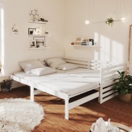 vidaXL Rozkladacia denná posteľ biela borovicový masív 2x(90x200) cm - cena, srovnání