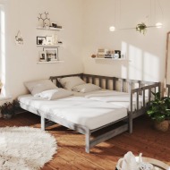 vidaXL Rozkladacia denná posteľ sivá borovicový masív 2x(90x200) cm - cena, srovnání