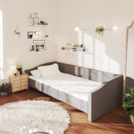 vidaXL Pohovka s matracom a USB svetlosivá látková 90x200 cm - cena, srovnání