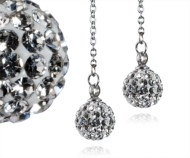 Šperky4u Ocelové náušnice kuličky - čiré krystaly - cena, srovnání