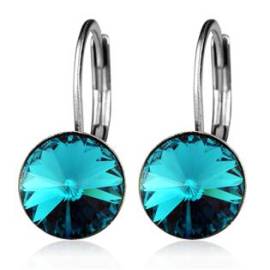 Nubis Ocelové náušnice s krystaly Swarovski BLUE ZIRCON