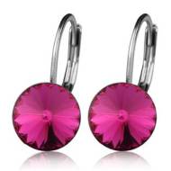 Nubis Ocelové náušnice s krystaly Swarovski FUCHSIA - cena, srovnání