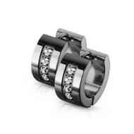 Šperky4u Černé ocelové náušnice se zirkony - cena, srovnání