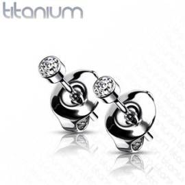 Šperky4u Titanové náušnice se zirkony 2,5 mm
