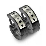 Šperky4u Ocelové náušnice - kroužky s hvězdami - cena, srovnání