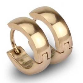 Šperky4u Ocelové náušnice - kroužky zlacené