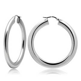 Šperky4u Ocelové náušnice - kruhy 40 mm, tl. 5 mm