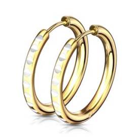 Šperky4u Zlacené ocelové náušnice kruhy