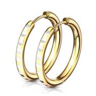 Šperky4u Zlacené ocelové náušnice kruhy - cena, srovnání