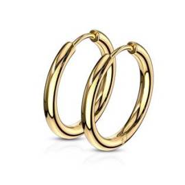 Šperky4u Zlacené ocelové náušnice - kruhy 17 mm