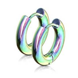 Šperky4u Duhové ocelové náušnice - kruhy 22 mm