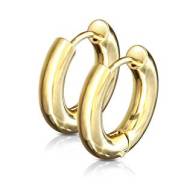 Šperky4u Zlacené ocelové náušnice - kruhy 22 mm - cena, srovnání