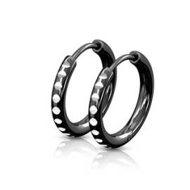 Šperky4u Černé ocelové náušnice kruhy