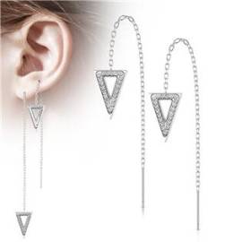 Šperky4u Provlékací ocelové náušnice - trojúhelníky