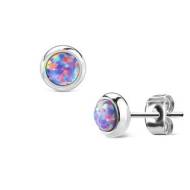 Šperky4u Ocelové náušnice s fialovými opály - cena, srovnání