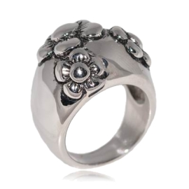 Šperky4u Ocelový prsten s kytičkami