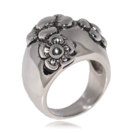 Šperky4u Ocelový prsten s kytičkami - cena, srovnání