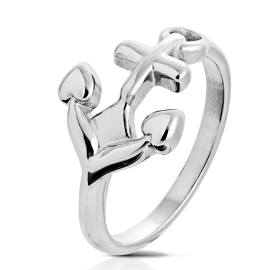 Šperky4u Ocelový prsten kotva