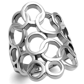 Šperky4u Ocelový prsten dekorovný kroužky