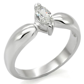 Šperky4u Ocelový prsten se zirkonem, vel. 60