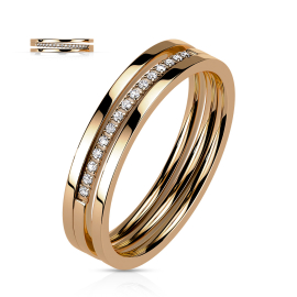 Šperky4u Zlacený ocelový prsten