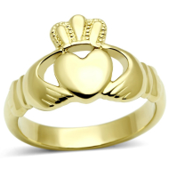 Šperky4u Zlacený ocelový prsten Claddagh - cena, srovnání