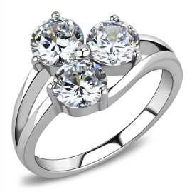 Šperky4u Ocelový prsten se 3mi zirkony