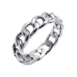 Šperky4u Ocelový prsten - řetěz