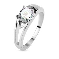 Šperky4u Ocelový prsten s čirým zirkonem - cena, srovnání