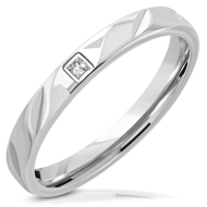 Nubis Prsten ocel zirkon, šíře 5 mm - cena, srovnání