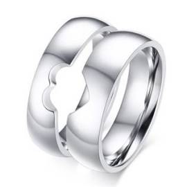 Šperky4u OPR0054 Dámský ocelový prsten - srdce, šíře 5 mm