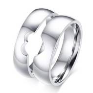 Šperky4u OPR0054 Dámský ocelový prsten - srdce, šíře 5 mm - cena, srovnání